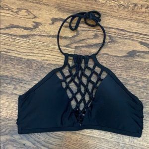 BLACK STRAPPY BATHING SUIT TOP
